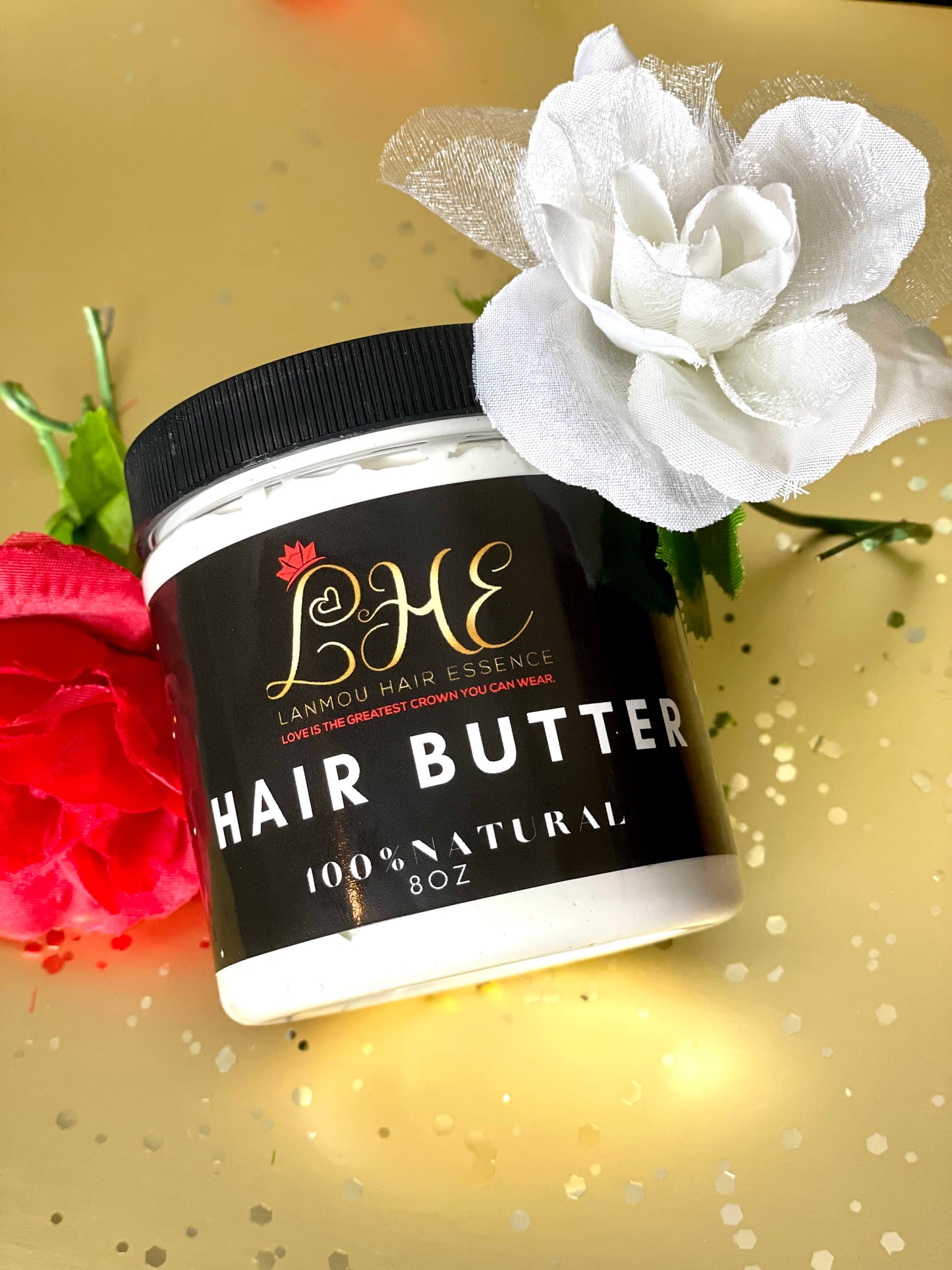 Indulge your locks with our luxurious Organic Hair Butter Cream. This nourishing moisturizer is expertly crafted to impart silky smoothness and promote overall hair health. Packed with natural ingredients, our formula hydrates and revitalizes, leaving your hair irresistibly soft and vibrant.